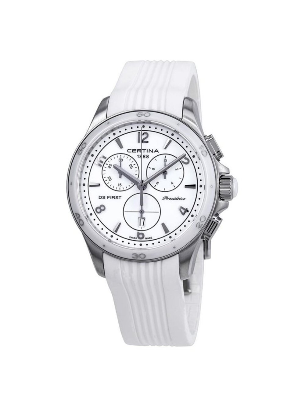 NWT Certina DS First Lady Chronograph White Dial Ladies Watch